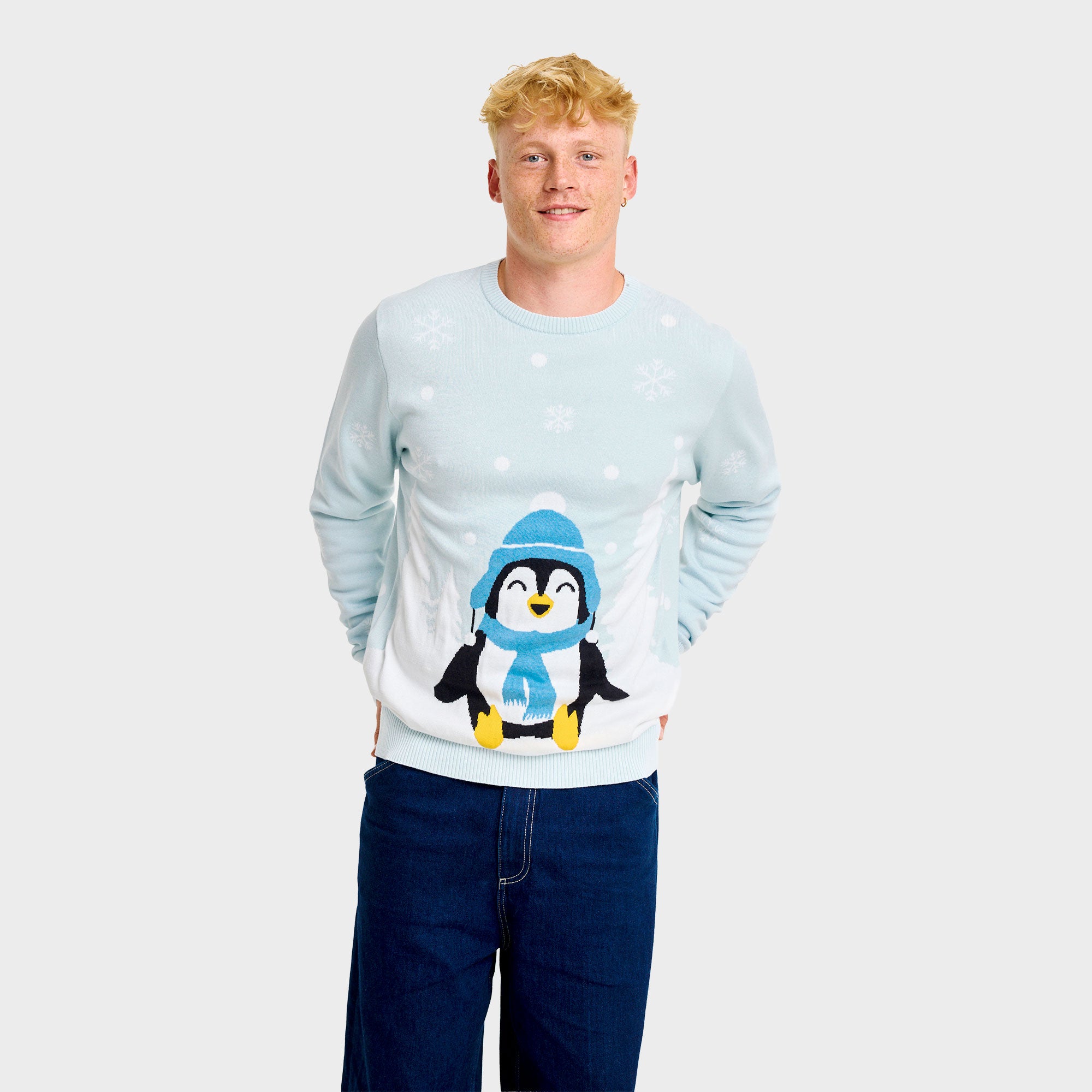 Den søde pingvin julesweater - Herre.